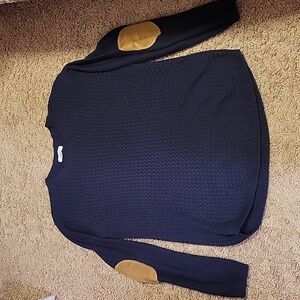 August Mist navy cotton blend sweater